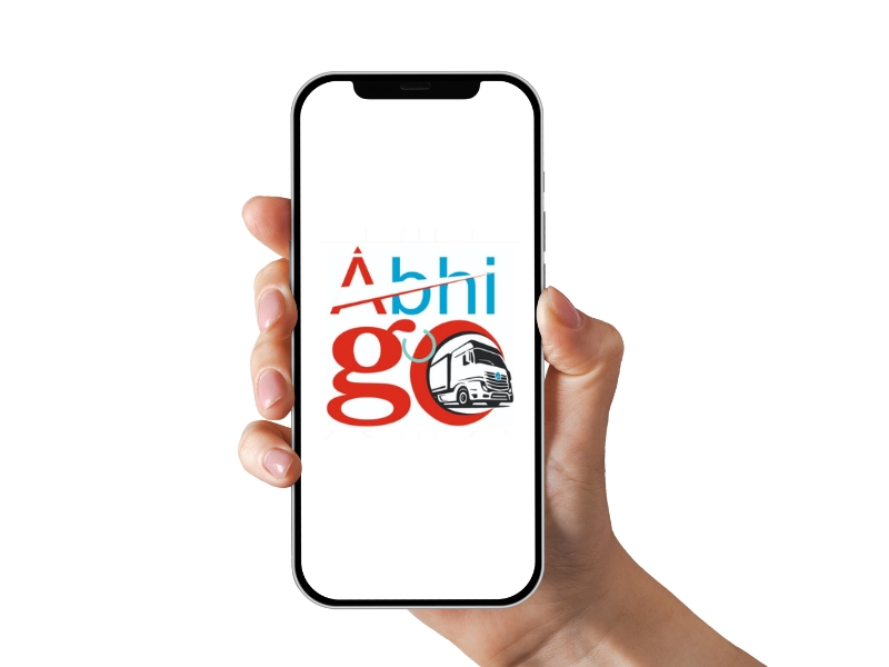Abhi go app interface showcasing logistics service offerings and tracking features
