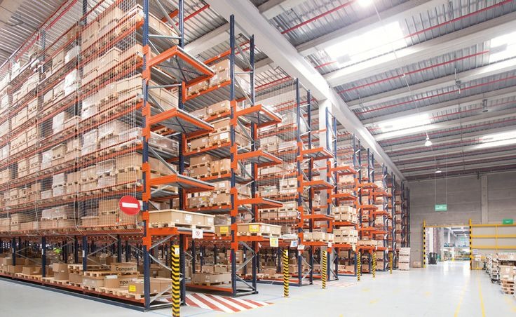 Warehouse Management System interface showing inventory and storage operations