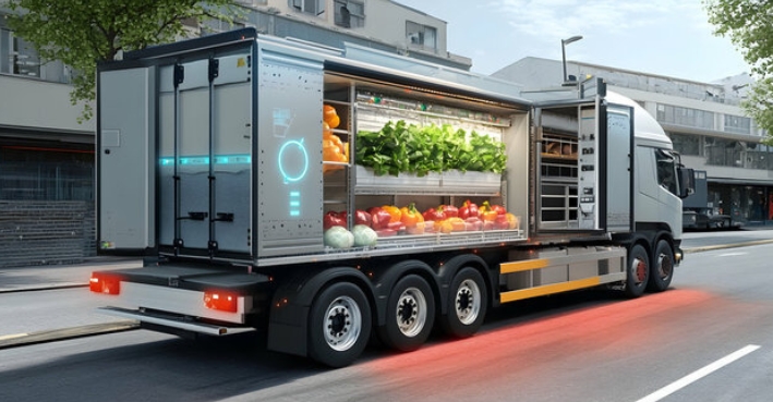 Refrigerated truck used for cold chain logistics and temperature-controlled transportation