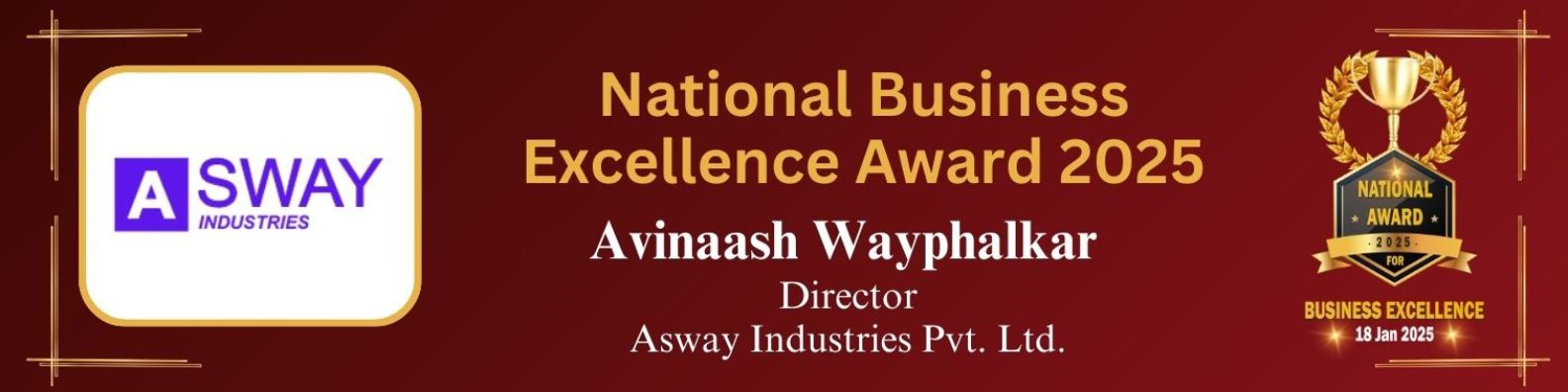Avinaash Wayphalkar, Director of Asway Industries Pvt. Ltd., at a business event