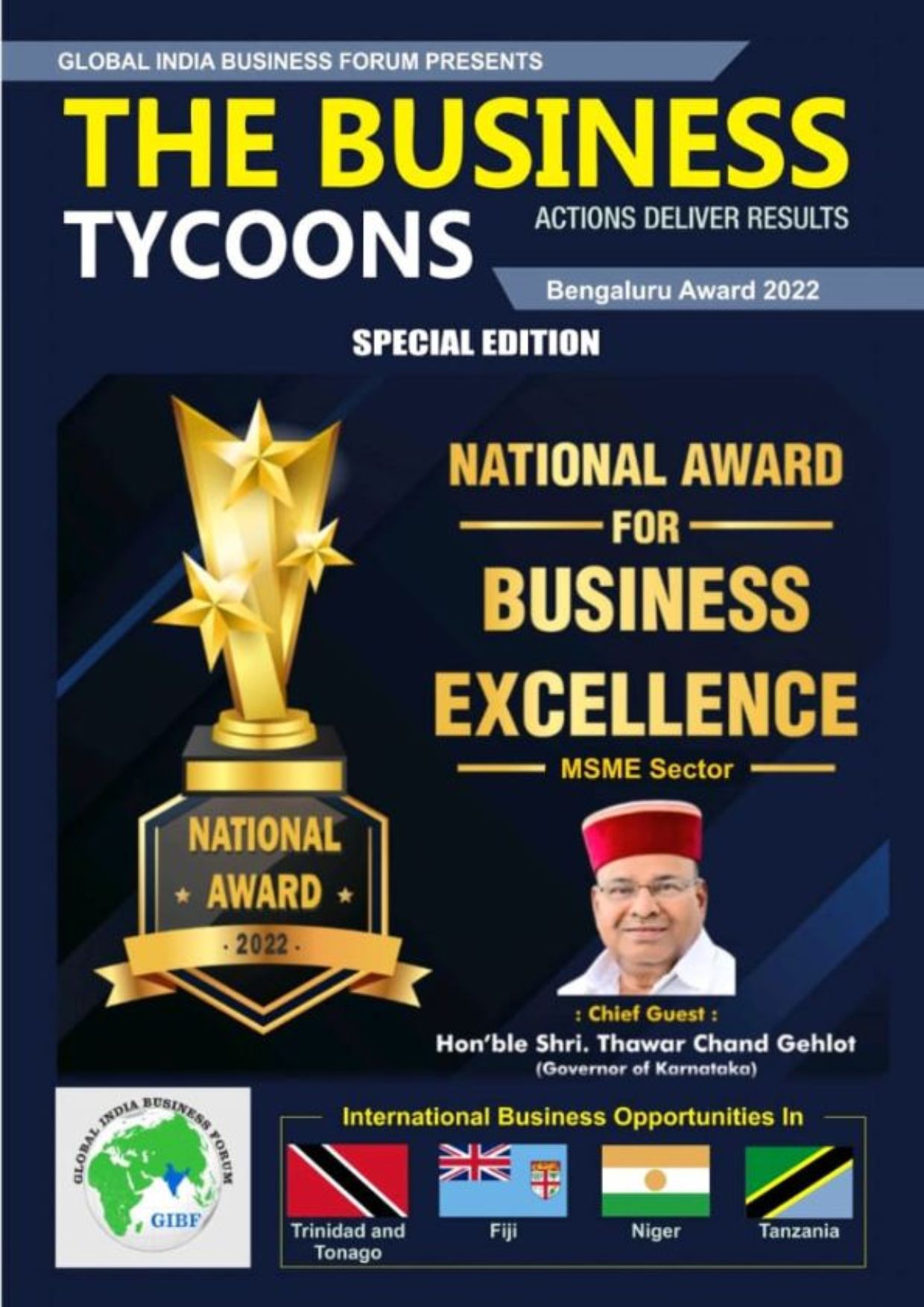 The Business Tycoons edition on National Awards for Business Excellence Bengaluru features distinguished awardees, visionary