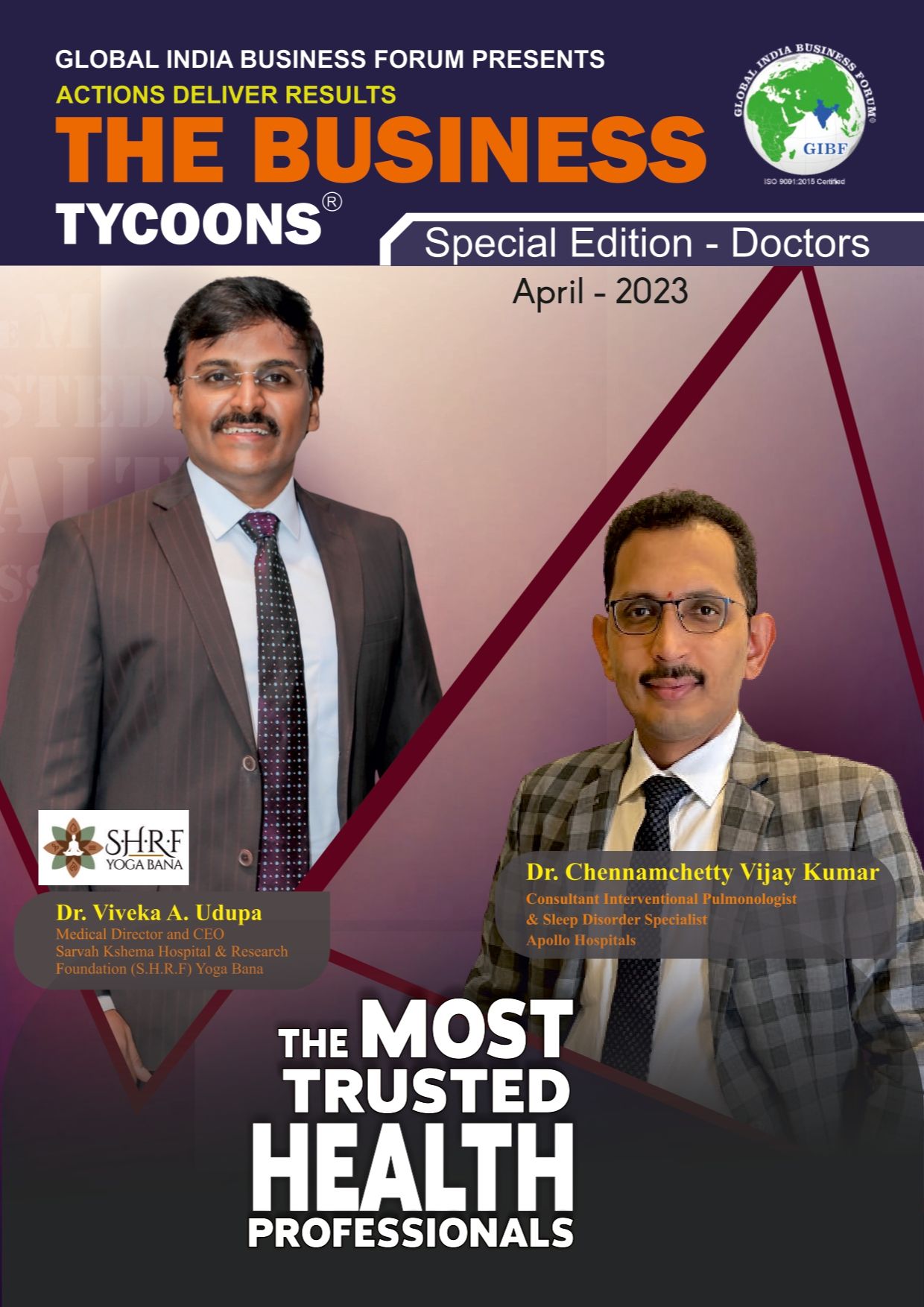 The Business Tycoons 2023 Healthcare edition magazine showcasing global healthcare leaders, medical innovations, patient care