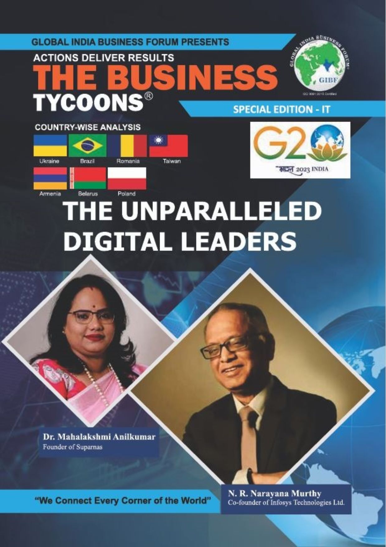 The Business Tycoons 2023 IT edition magazine showcasing leadership in digital transformation, cybersecurity, and AI advancem